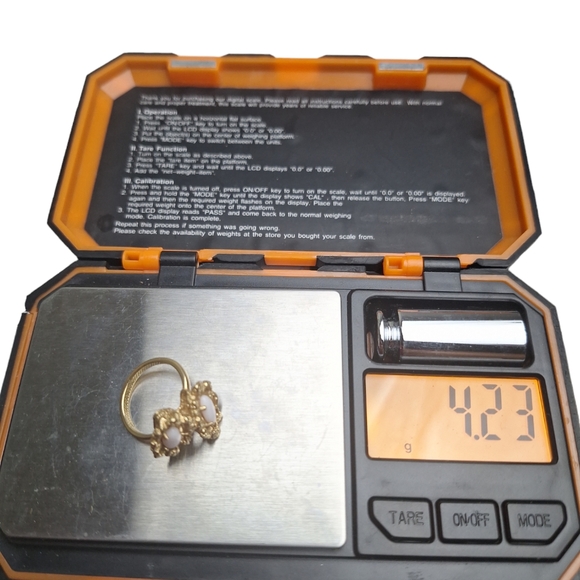 Vintage 10K Yellow Gold And Pink Opal Ring Size 5 Weighes 4.23 grams Not Marked - Picture 7 of 7